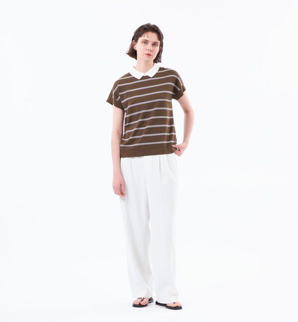MACKINTOSH PHILOSOPHY「【Bicolor Knit Polo】ボーダー半袖」|ニット・セーター|