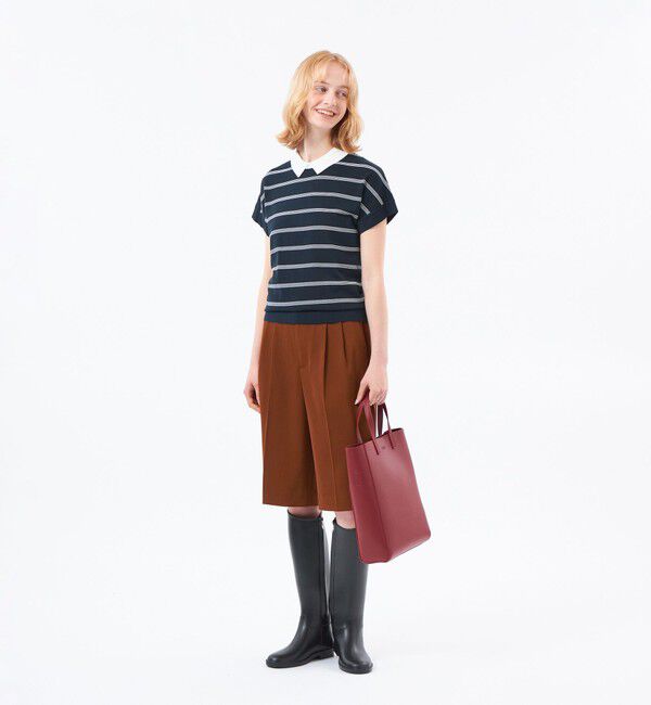 MACKINTOSH PHILOSOPHY「【Bicolor Knit Polo】ボーダー半袖」|ニット・セーター|