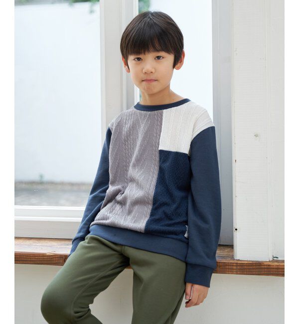 ikka kids「ニットソーブロックストレーナー（120~160cm）」|Tシャツ・カットソー|