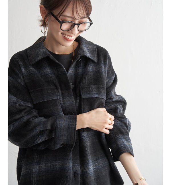 ikka「シャギーチェックCPOシャツ」|シャツ・ブラウス|