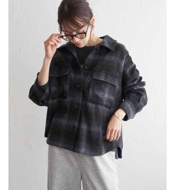 ikka「シャギーチェックCPOシャツ」|シャツ・ブラウス|