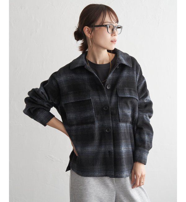 ikka「シャギーチェックCPOシャツ」|シャツ・ブラウス|