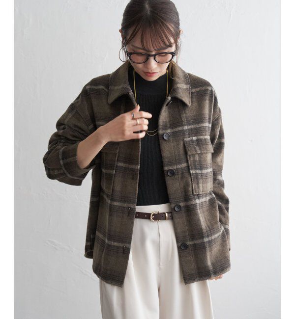ikka「シャギーチェックCPOシャツ」|シャツ・ブラウス|