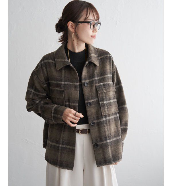 ikka「シャギーチェックCPOシャツ」|シャツ・ブラウス|