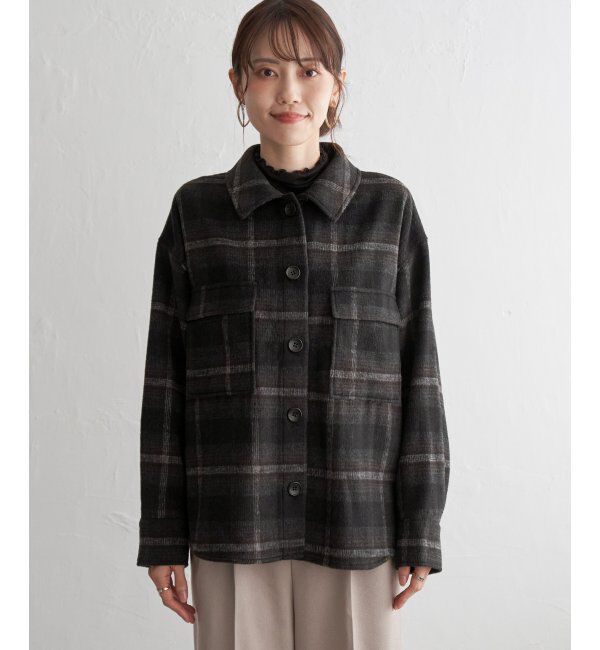 ikka「シャギーチェックCPOシャツ」|シャツ・ブラウス|