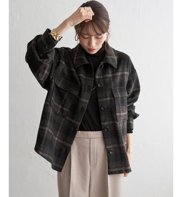 ikka「シャギーチェックCPOシャツ」|シャツ・ブラウス|