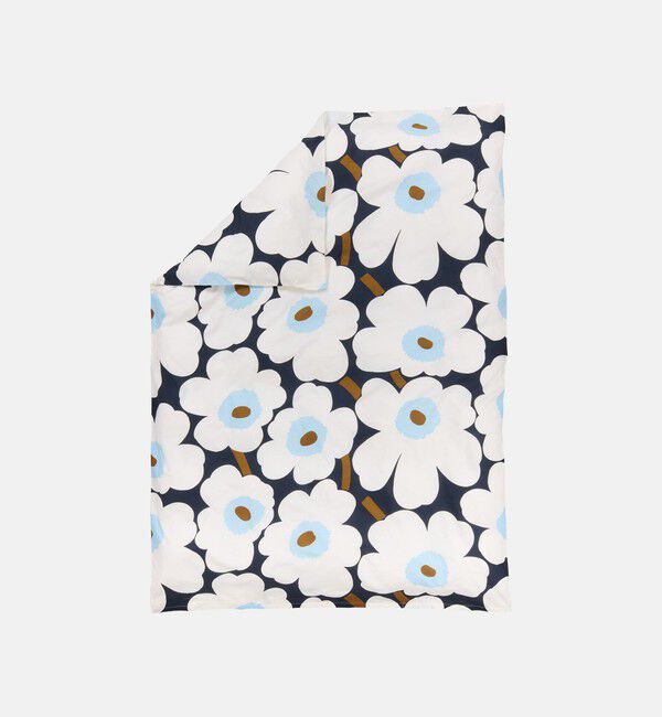 Marimekko「Unikko デュベカバー 150&times;210cm」|その他|ﾌﾞﾙｰﾍﾞﾘｰ&times;ｵﾌﾎﾜｲﾄ