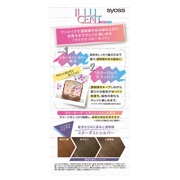 syoss「syoss(サイオス) イルーセント ミルキーヘアカラー SS02 スターダストシルバー (55g+110ml+15g)」|ヘアスタイリング|