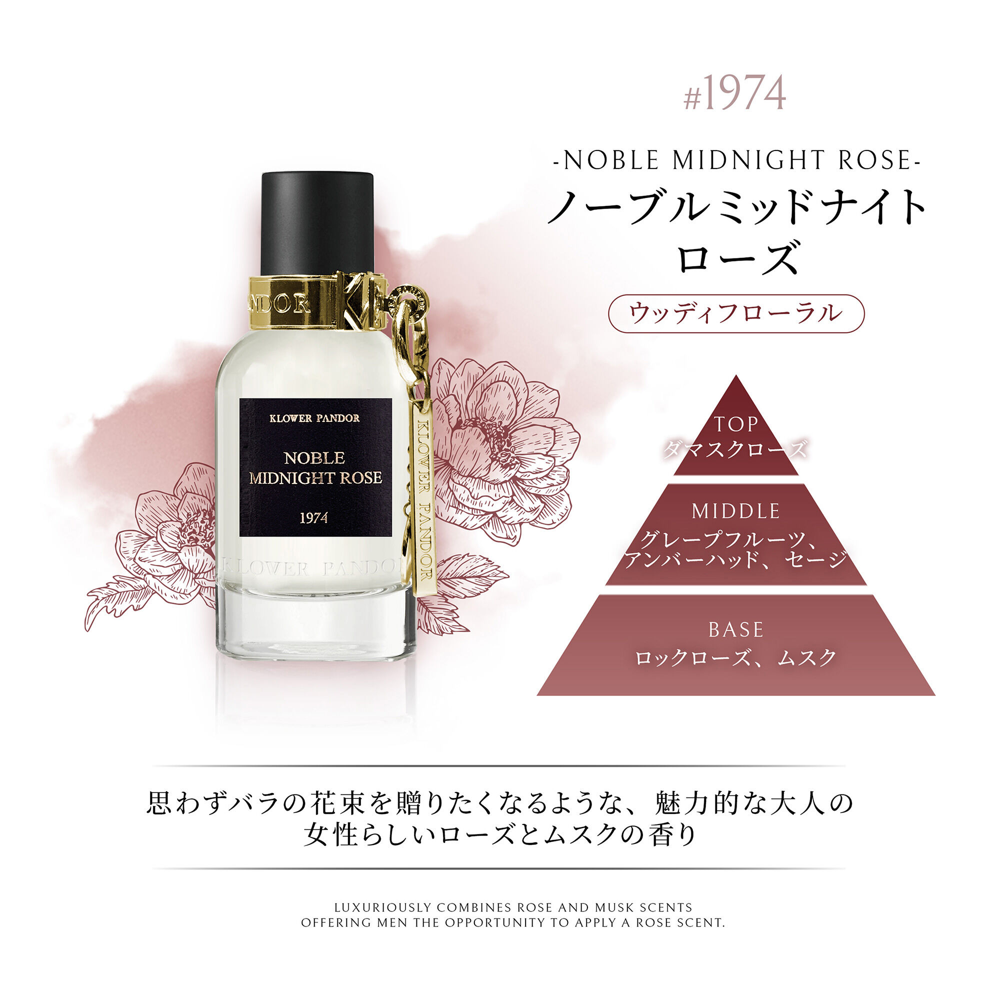  「KLOWER PANDOR パンドラシリーズ ノーブルミッドナイトローズ (50ml)」|香水・フレグランス|