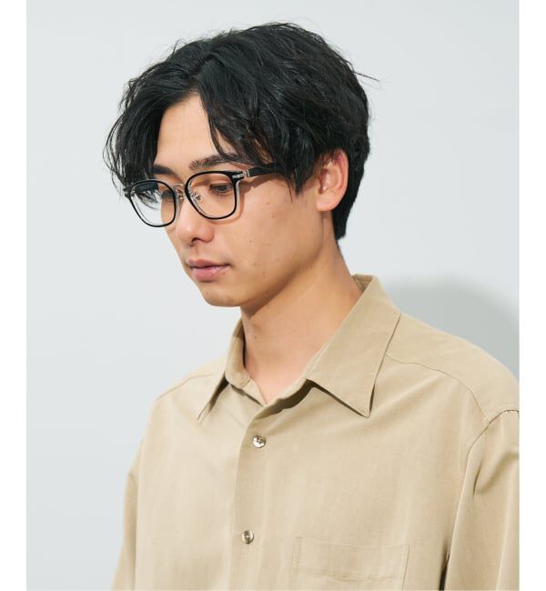  「 ウェリントン型 メガネ | レザー調、ラバーテンプル Zoff  レンズ交換券付 レンズ交換券付」|メガネ|