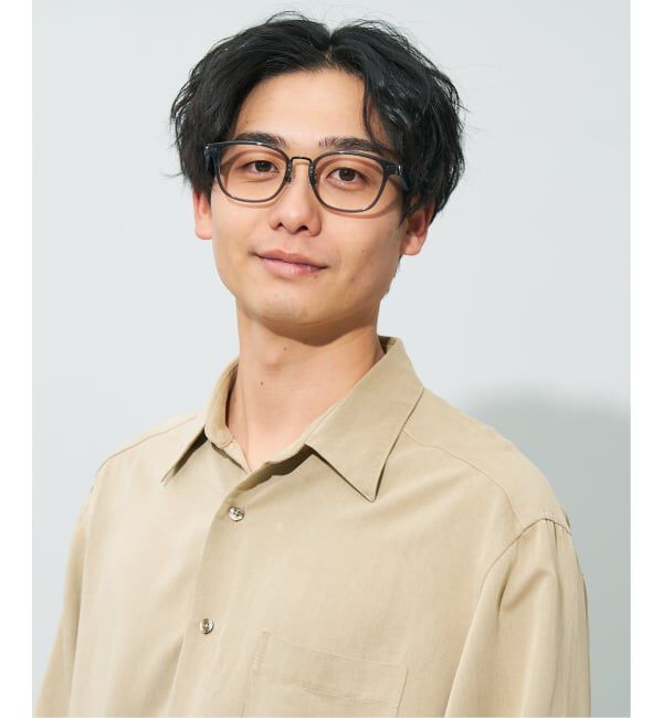  「 ウェリントン型 メガネ | レザー調、ラバーテンプル Zoff  レンズ交換券付 レンズ交換券付」|メガネ|