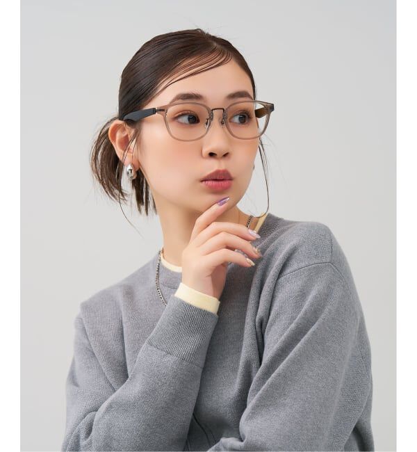  「 ウェリントン型 メガネ | レザー調、ラバーテンプル Zoff  レンズ交換券付 レンズ交換券付」|メガネ|