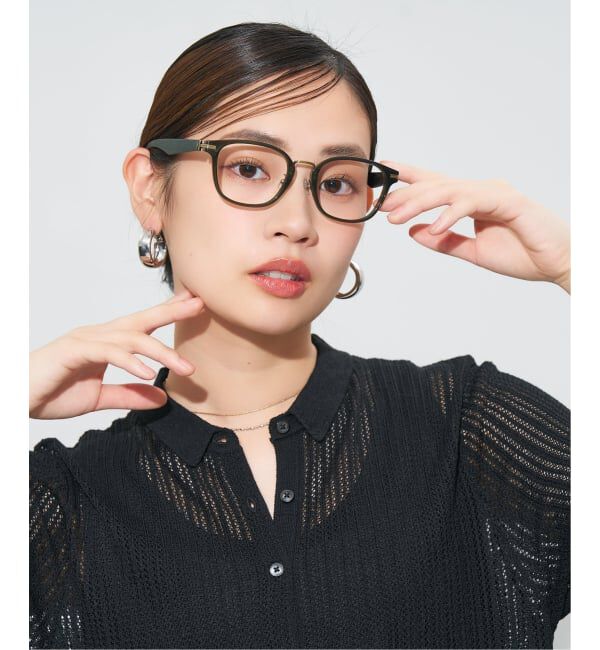  「 ウェリントン型 メガネ | レザー調、ラバーテンプル Zoff  レンズ交換券付 レンズ交換券付」|メガネ|