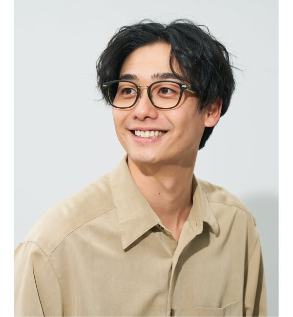  「 ウェリントン型 メガネ | レザー調、ラバーテンプル Zoff  レンズ交換券付 レンズ交換券付」|メガネ|