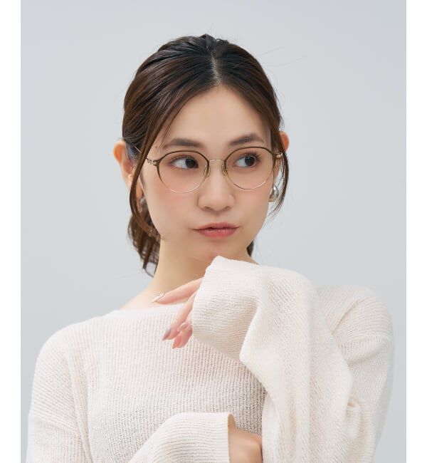  「ボストン型 メガネ | 中顔面短縮みえメガネ チタン 軽量 メタル 伊達 大人可愛い Zoff レンズ交換券付」|メガネ|