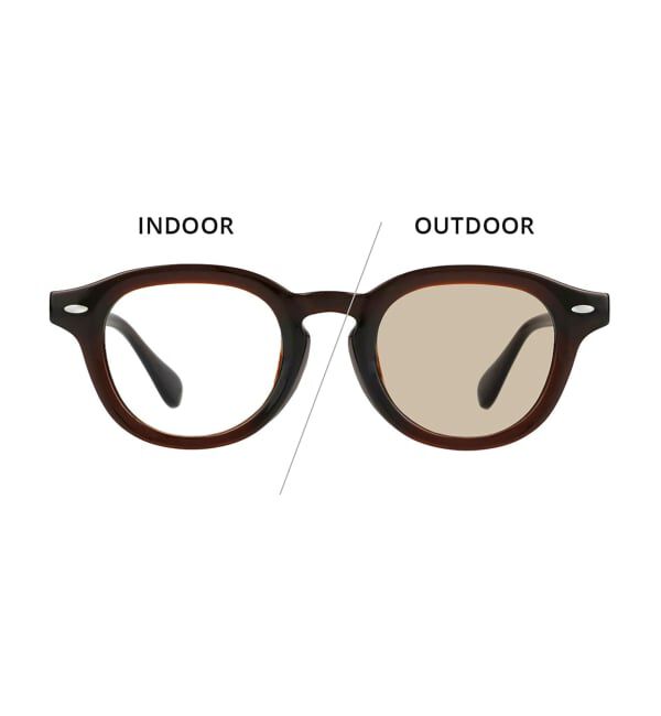  「【WEB限定】SUNCUTGlasses/UV100%CUT ウェリントン型 調光サングラス | 紫外線で色が変わる 紫外線対策」|サングラス|