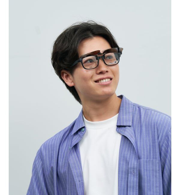  「SUNCUTGlasses/UV100％CUT STANDARD ウェリントン型 サングラス | 偏光機能搭載 クリップオン  STANDARD」|サングラス|薄ブラウン1