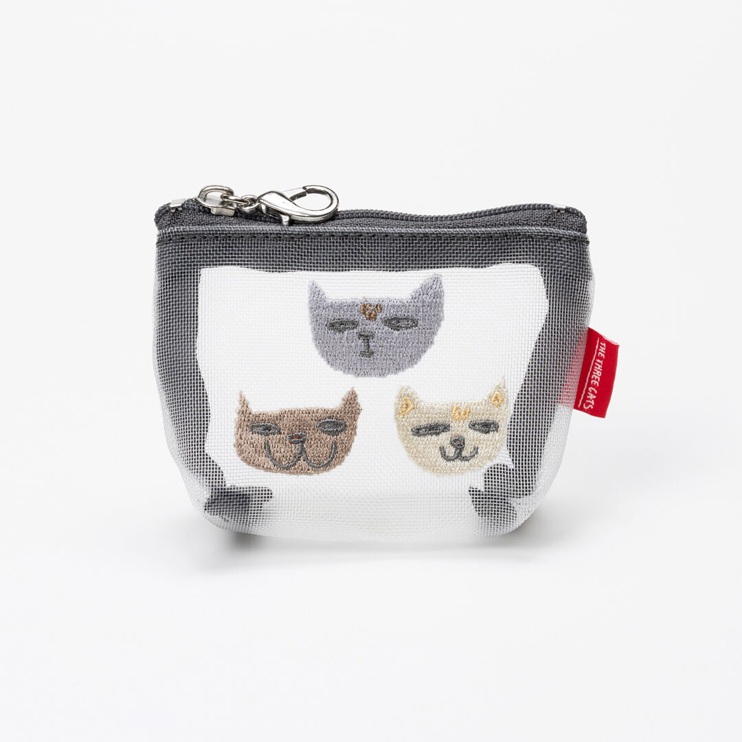  「THE THREE CATS メッシュミニ台形ポーチ」|ポーチ|