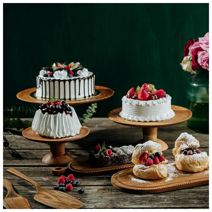BACKYARD FAMILY「ケーキスタンド 木 m 通販 木製 大皿 コンポート 皿 ケーキプレート ケーキトレー ケーキ」|食器・キッチングッズ|