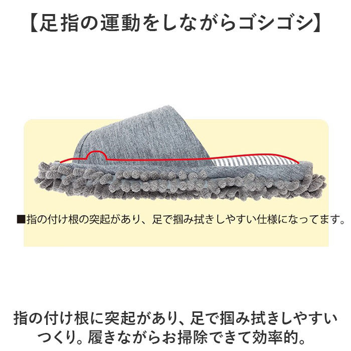 BACKYARD FAMILY「オクムラ モップスリッパ 掃除 通販 モップ スリッパ 部屋履き 室内履き ルームシューズ 来客用」|ルームシューズ|