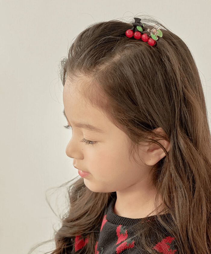 BACKYARD FAMILY「Rora ヘアクリップ キッズ 2個セット 通販 ペアチェリー さくらんぼ ヘアークリップ 髪どめ」|その他|