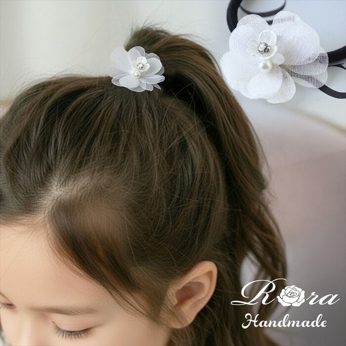 BACKYARD FAMILY「ヘアゴム キッズ 花 通販 Rora ローラ スノーフラワー 髪ゴム 髪飾り 髪どめ 髪留め」|ヘアゴム・シュシュ|