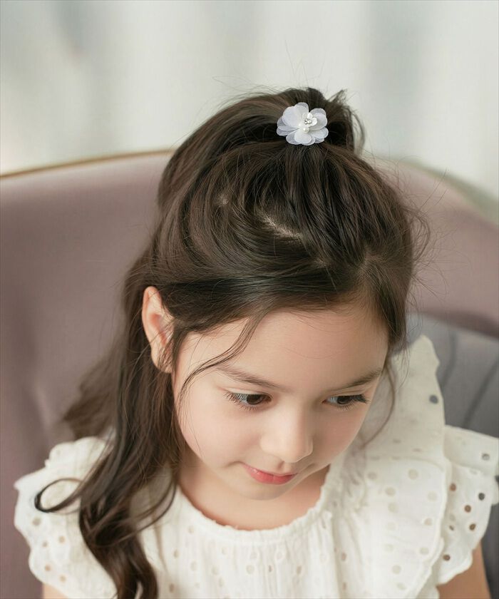 BACKYARD FAMILY「ヘアゴム キッズ 花 通販 Rora ローラ スノーフラワー 髪ゴム 髪飾り 髪どめ 髪留め」|ヘアゴム・シュシュ|