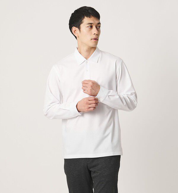 UNITED ARROWS「ポンチ ロングスリーブ ポロシャツ UA COZY 抗菌防臭 接触冷感」|ポロシャツ|