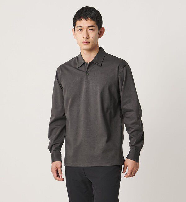 UNITED ARROWS「ポンチ ロングスリーブ ポロシャツ UA COZY 抗菌防臭 接触冷感」|ポロシャツ|