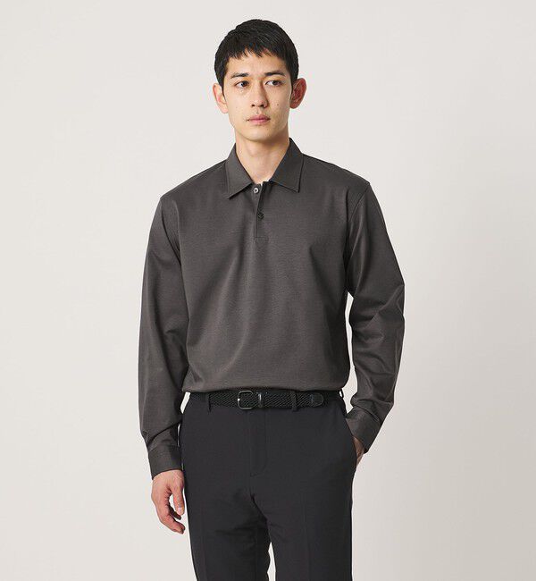 UNITED ARROWS「ポンチ ロングスリーブ ポロシャツ UA COZY 抗菌防臭 接触冷感」|ポロシャツ|