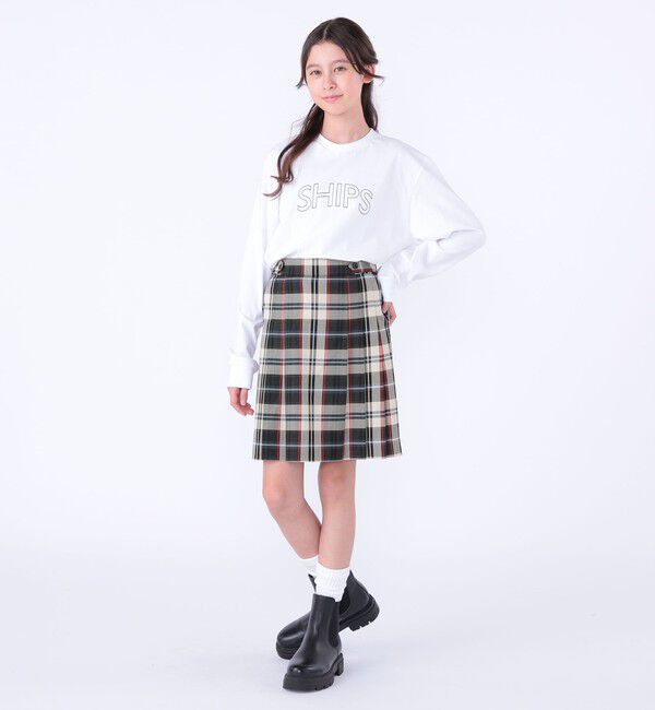 SHIPS KIDS「 【WEB限定】SHIPS KIDS:100～160cm / SHIPS ラウンド プリント ロゴ ロングスリーブ Tシャツ」|Tシャツ・カットソー|