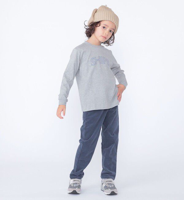 SHIPS KIDS「 【WEB限定】SHIPS KIDS:100～160cm / SHIPS ラウンド プリント ロゴ ロングスリーブ Tシャツ」|Tシャツ・カットソー|