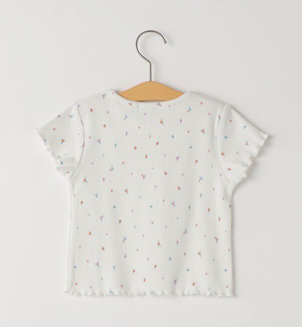 SHIPS KIDS「SHIPS KIDS:80～90cm /フラワー テキスタイル リブTシャツ」|Tシャツ・カットソー|