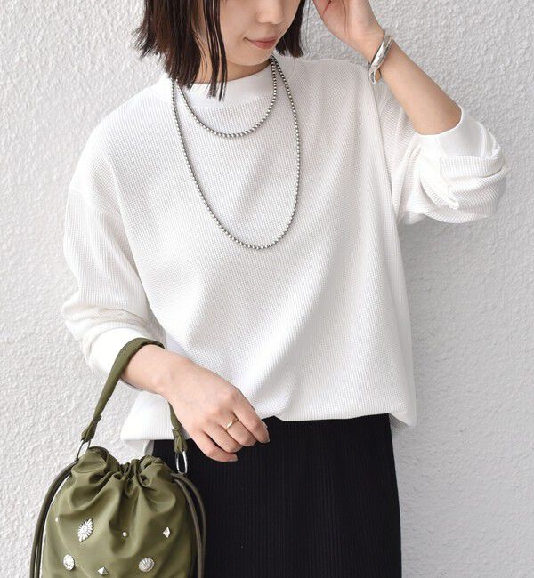 SHIPS Colors 「〈手洗い可能〉TC ワッフル ボートネック トップス◇」|Tシャツ・カットソー|