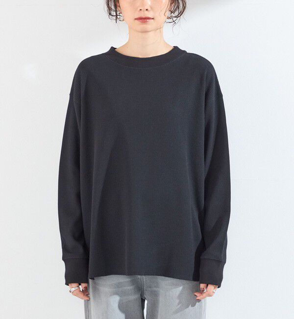 SHIPS Colors 「〈手洗い可能〉TC ワッフル ボートネック トップス◇」|Tシャツ・カットソー|
