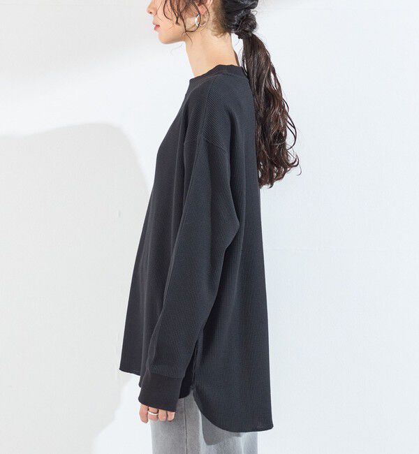SHIPS Colors 「〈手洗い可能〉TC ワッフル ボートネック トップス◇」|Tシャツ・カットソー|