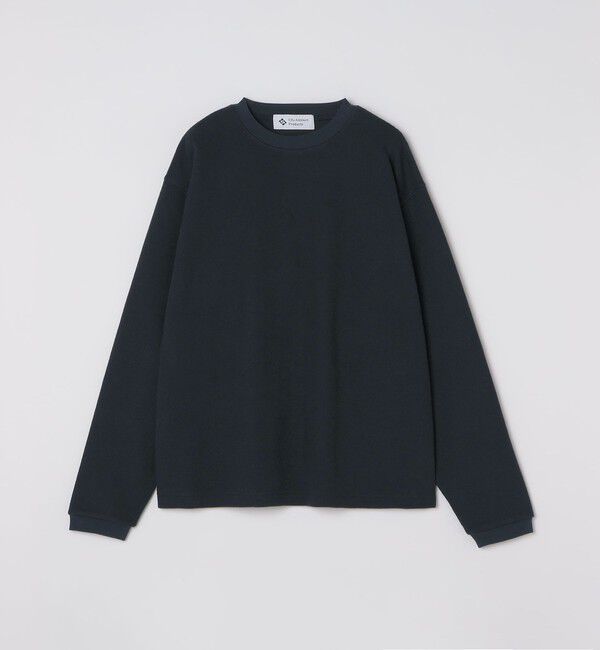 SHIPS「City Ambient Products: ブラッシュド ワッフル ロングスリーブ」|Tシャツ・カットソー|ネイビー