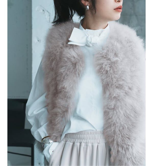 VERMEIL par iena「Cashmere Fur gilet」|その他|グレー