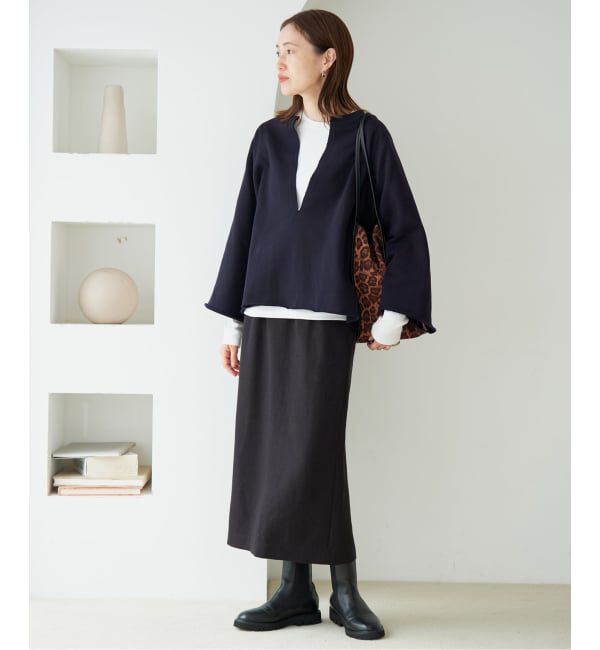 SLOBE IENA「《新色あり/追加》裏毛スキッパープルオーバー」|スウェット・ジャージ|