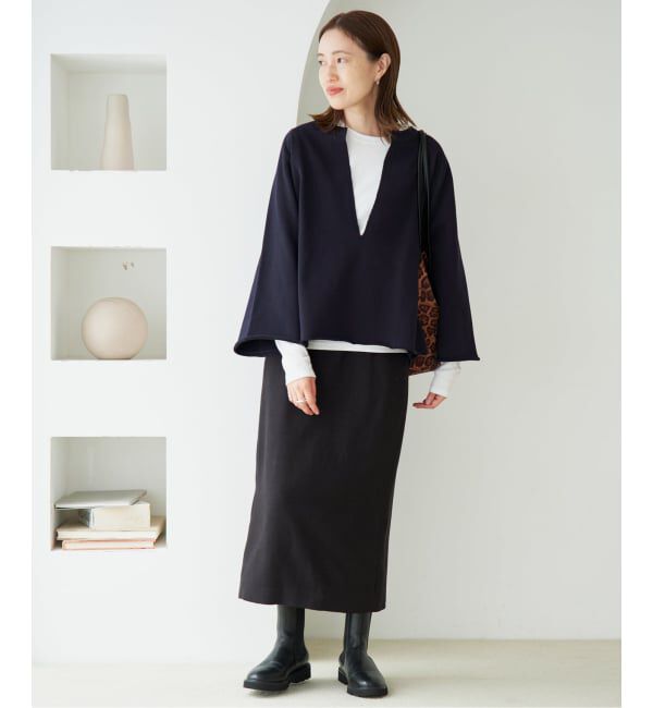 SLOBE IENA「《新色あり/追加》裏毛スキッパープルオーバー」|スウェット・ジャージ|