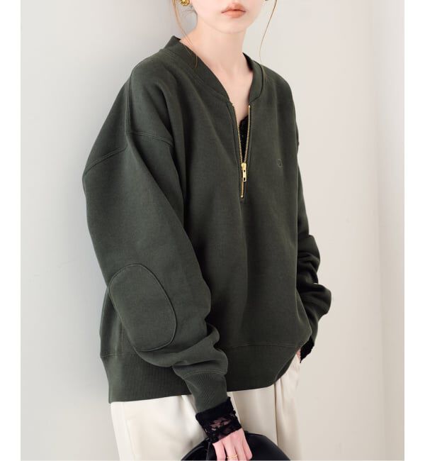 SLOBE IENA「《予約》Champion/チャンピオン SLOBE別注 ハーフジップスウェット」|スウェット・ジャージ|ブラック