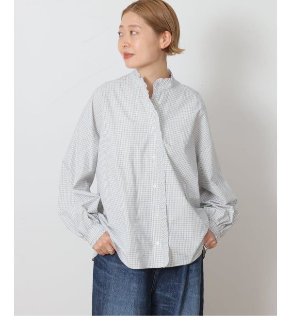 journal standard luxe「CLチェック フリルブラウス」|シャツ・ブラウス|ナチュラル