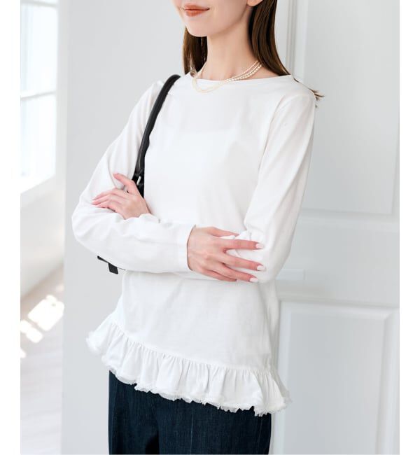 U by SPICK&SPAN「《追加》フリルミディカットトップス」|Tシャツ・カットソー|