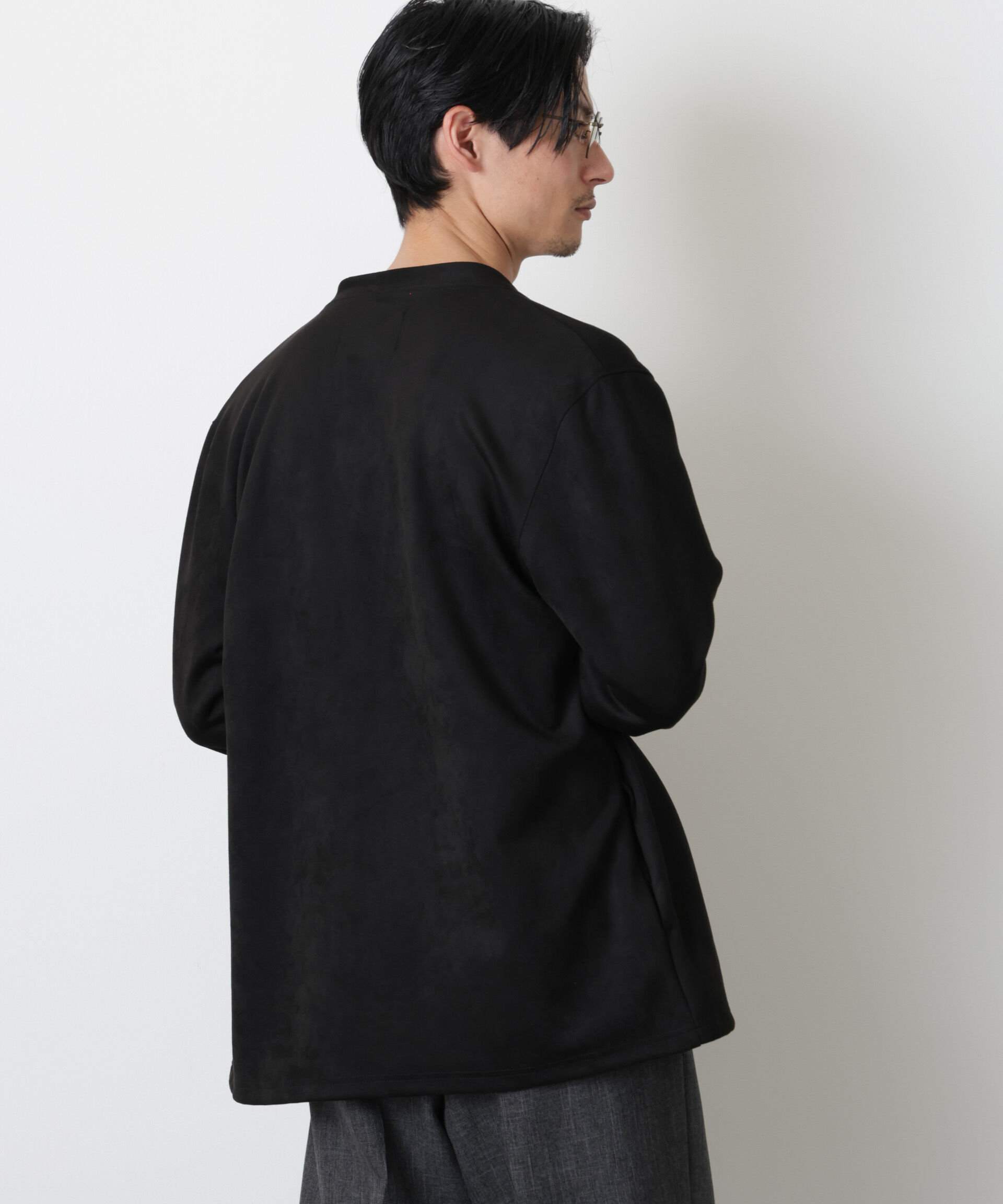 nano･universe「「モダンコンフォート」フェイクスエードトッパーカーディガン」|Tシャツ・カットソー|
