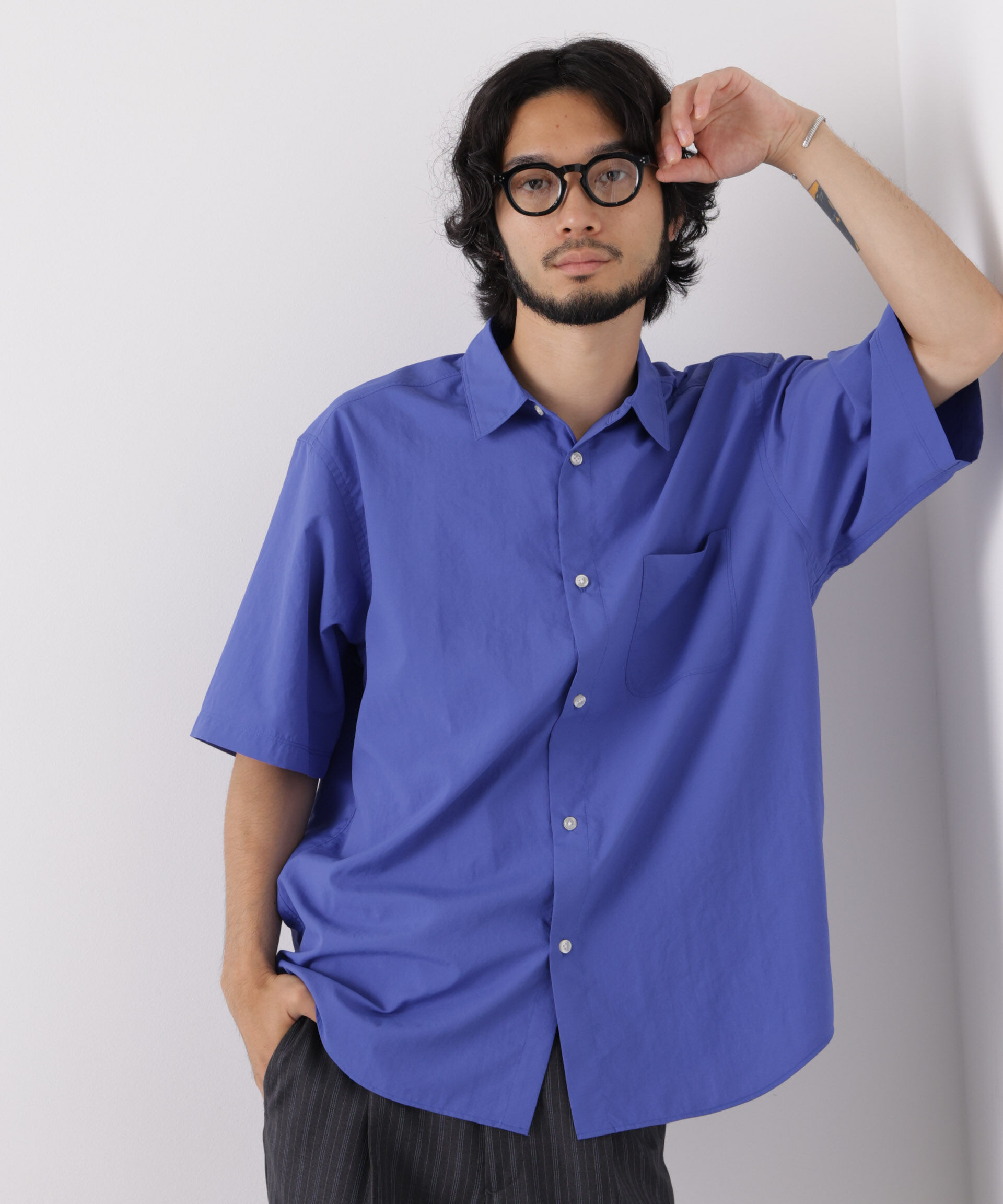 nano･universe「コットンタッチレギュラーカラーシャツ 半袖」|シャツ・ブラウス|