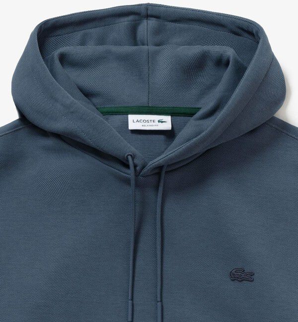 LACOSTE「鹿の子ニットワントーンフーディー / 鹿の子ニットプルオーバーパーカー」|パーカー|