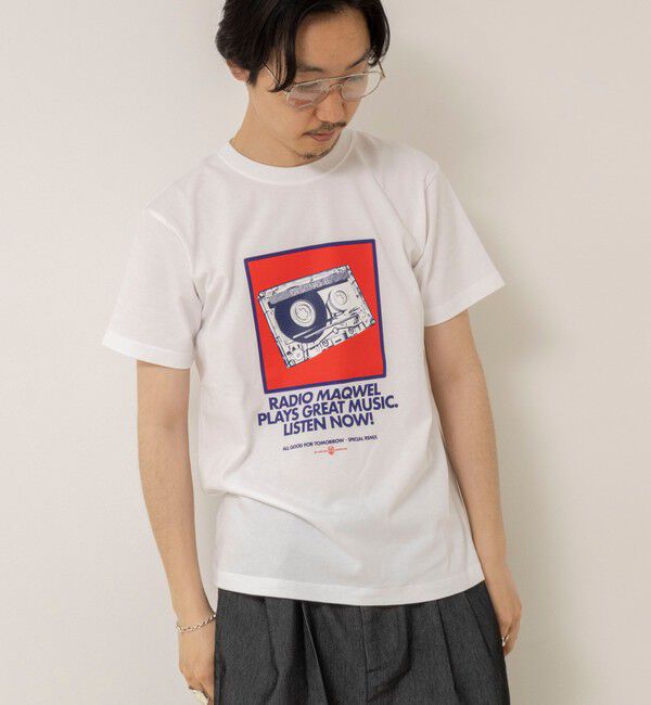 MAQWEL「【MAQWEL/マクウェル】ウォッシャブルRADIO Maqwel オープンエンドプリントTシャツ」|Tシャツ・カットソー|