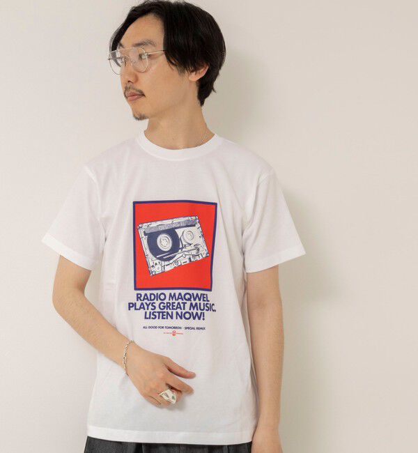 MAQWEL「【MAQWEL/マクウェル】ウォッシャブルRADIO Maqwel オープンエンドプリントTシャツ」|Tシャツ・カットソー|