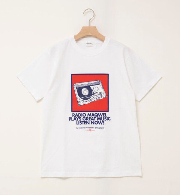MAQWEL「【MAQWEL/マクウェル】ウォッシャブルRADIO Maqwel オープンエンドプリントTシャツ」|Tシャツ・カットソー|