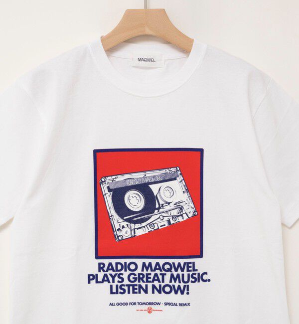 MAQWEL「【MAQWEL/マクウェル】ウォッシャブルRADIO Maqwel オープンエンドプリントTシャツ」|Tシャツ・カットソー|